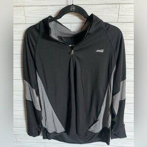 Avia Black and Gray 1/4 zip Athletic pull over shirt